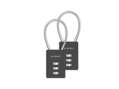 AC Infinity Combination Lock, Flexible Steel Cable Loop, 2-Pack