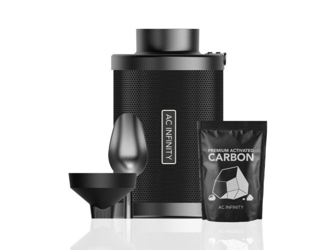 AC Infinity Refillable Carbon Filter Kit, with charcoal refill, 100mm