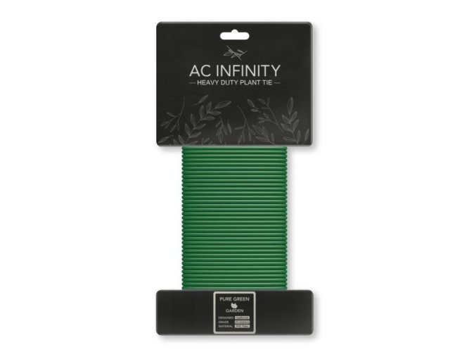 AC Infinity Heavy-Duty Twist Ties, Thin Rubberized Texture, 10m