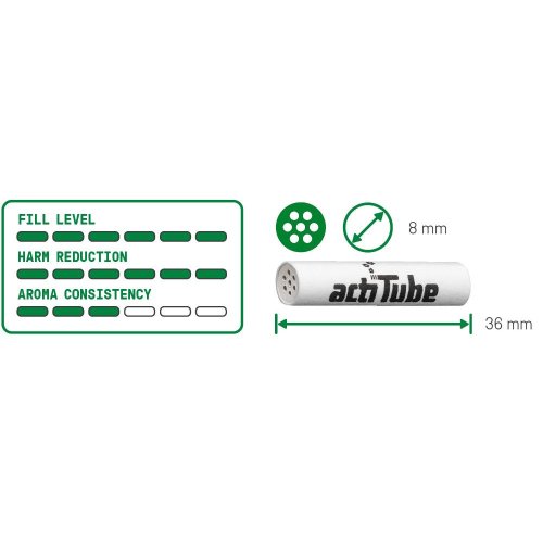 ActiTube Regular 8mm uhlíkové filtry, 100 ks