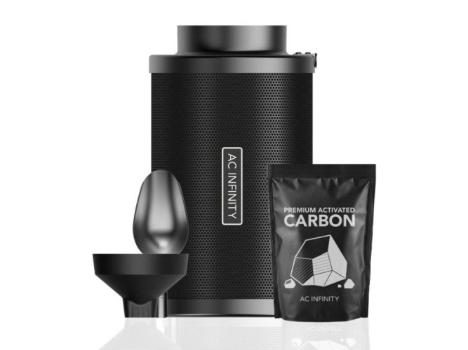 AC Infinity Refillable Carbon Filter Kit, with charcoal refill, 150mm