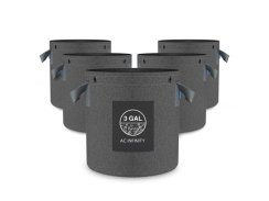 AC Infinity Heavy Duty Reusable Fabric Pots, 11 liters, 5-Pack