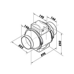 Vents TT U 150 mm 520 m3/h, axiální ventilátor s regulací teploty