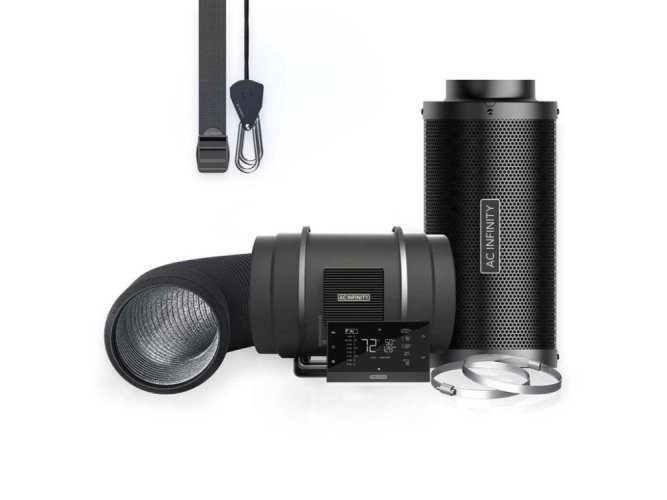 AC Infinity Air Filter Set AI+ PRO 200mm, Inline Duct Fan With AI+ Controller and Activated Charcoal Filter