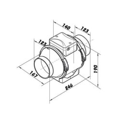 Vents TT 125 mm - 220/280 m3/h, dvourychlostní axiální ventilátor