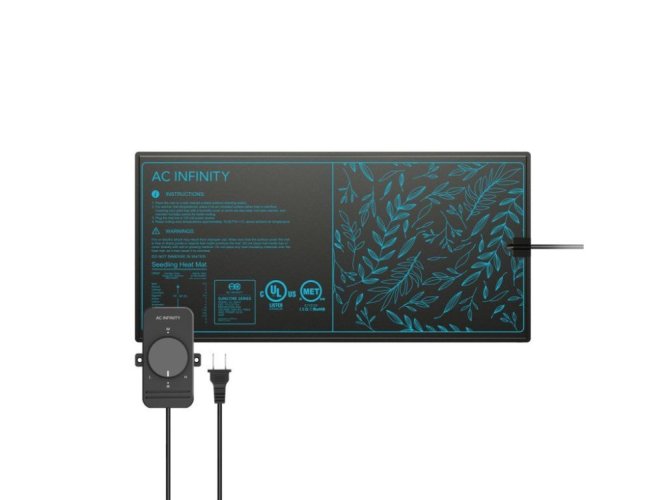 AC Infinity SUNCORE S3, Waterproof Heating Mat for Seedlings with Heating Controller, 25.4cm x 52.7cm