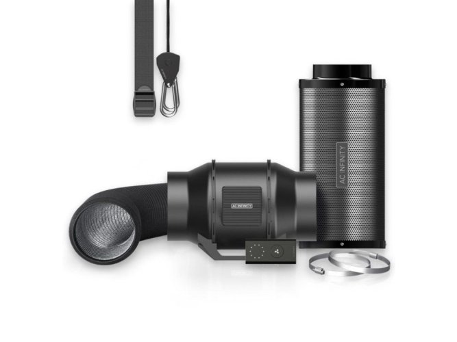 AC Infinity Air Filtration Kit 150mm, Inline Fan with Speed Controller, Carbon Filter & Ducting Combo