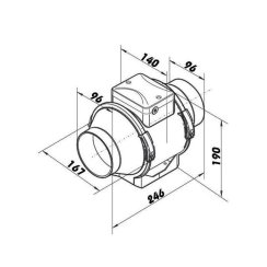 Vents TT 100 mm - 145/187 m3/h, dvourychlostní axiální ventilátor