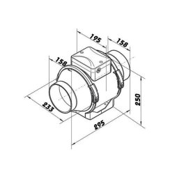 Vents TT U 160 mm 520 m3/h, axiální ventilátor s regulací teploty